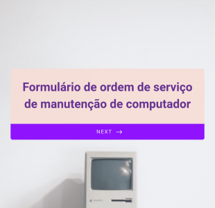Formulário De Ordem De Serviço De Manutenção De Computador é Infinita