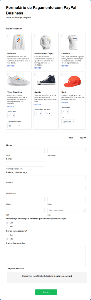 Formulário De Pagamento Com PayPal Business