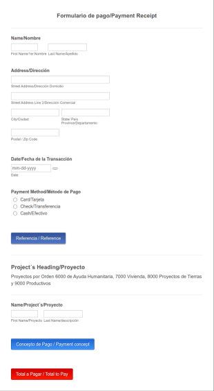 Formulario De Pago/ Receipt