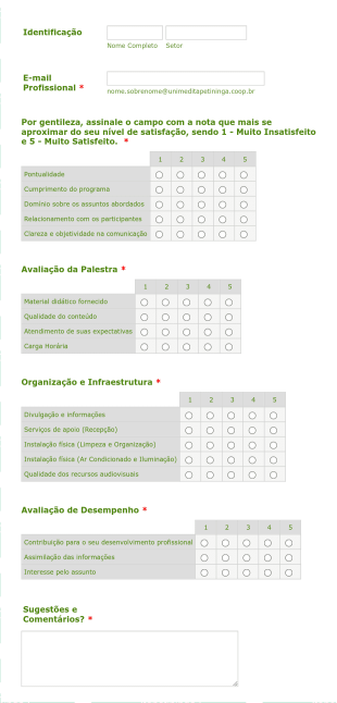 Formulário De Palestra De Ergonomia Form Template