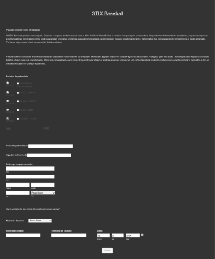 Formulário De Patrocínio Para Time De Baseball Form Template