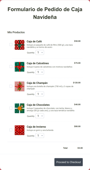 Formulario De Pedido De Caja Navideña Form Template