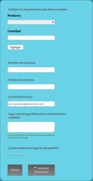 Formulario De Pedido De Crudos Azul Form Template