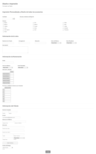 Formulario De Pedido De Impresión Y Diseño