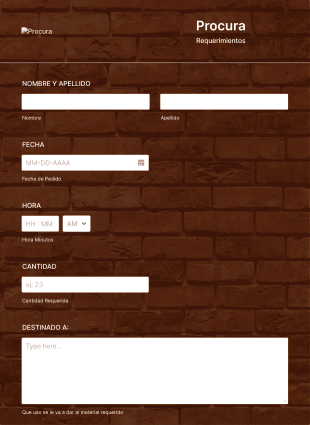 Formulario De Pedido De Producto Y/o Materiales Form Template