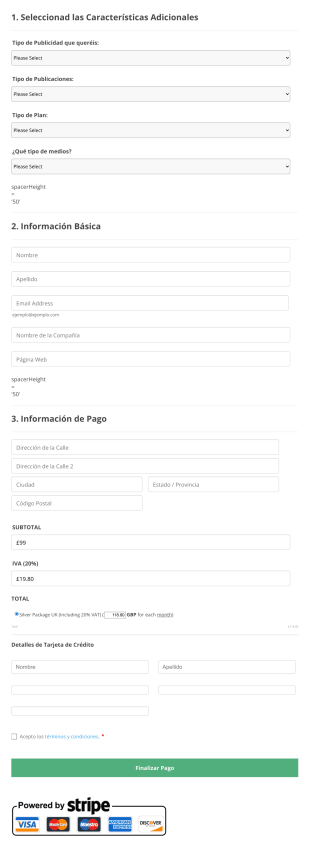 Formulario De Pedido De Servicios De Marketing