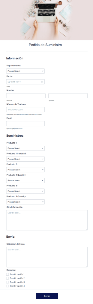 Formulario De Pedido De Suministro
