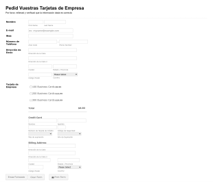 Formulario De Pedido De Tarjetas De Empresa Form Template