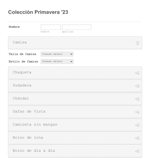 Formulario De Pedidos De Ropa Form Template
