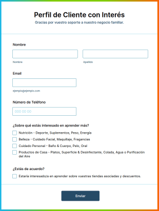 Formulario De Perfil De Cliente Con Interés