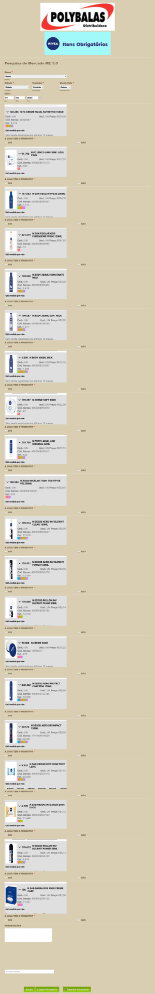 Formulário De Pesquisa De Mercado ME 3.0