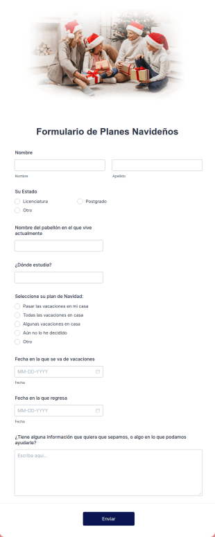 Formulario De Planes Navideños