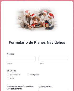 Formulario De Planes Navideños Form Template