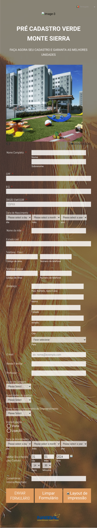 Formulário De Pré Inscrição De Verde Monte Form Template