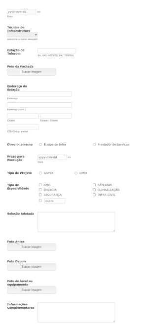 Formulário De Prestação De Serviços