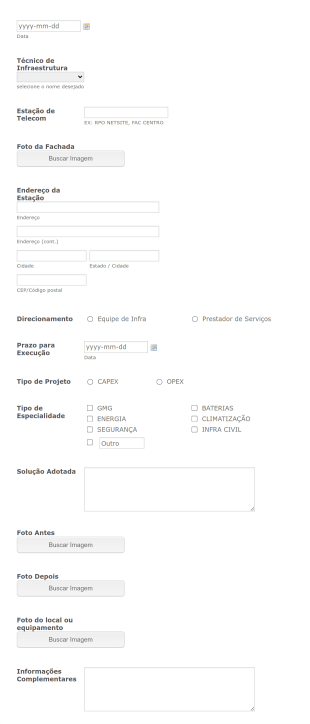 Formulário De Prestação De Serviços