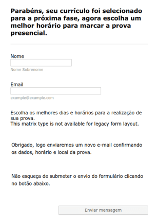 Formulário De Processo Seletivo Para Estágio