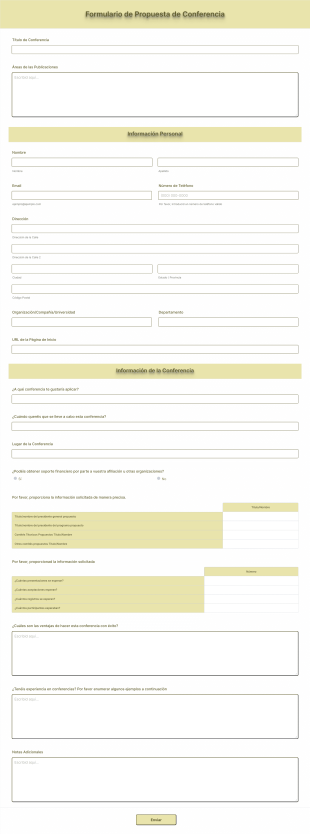 Formulario De Propuesta De Conferencia Form Template
