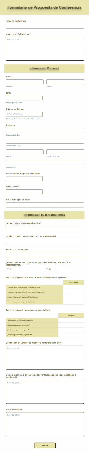 Formulario De Propuesta De Conferencia