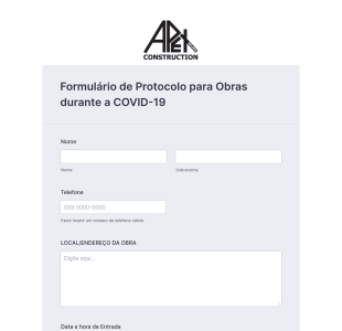 Formulário De Protocolo De Visitas Para Obras Durante A COVID 19