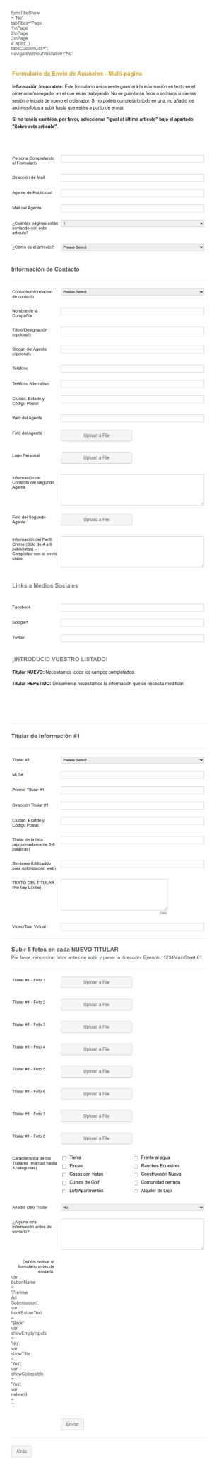 Formulario De Publicidad