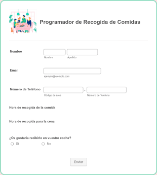 Formulario De Recogida De Comidas Form Template