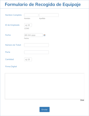 Formulario De Recogida De Equipo Form Template