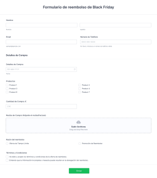 Formulario De Reembolso De Black Friday Form Template