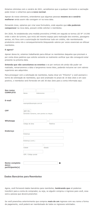 Formulário De Reembolso