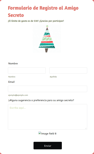 Formulario De Registro Al Amigo Secreto