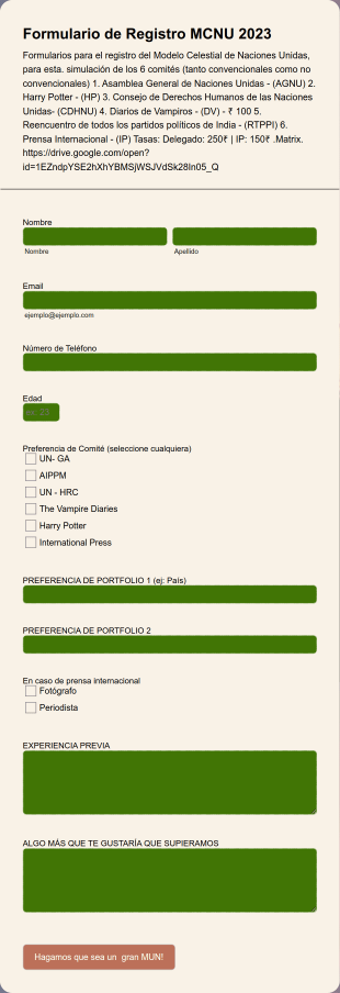 Formulario De Registro Al MCNU  Form Template