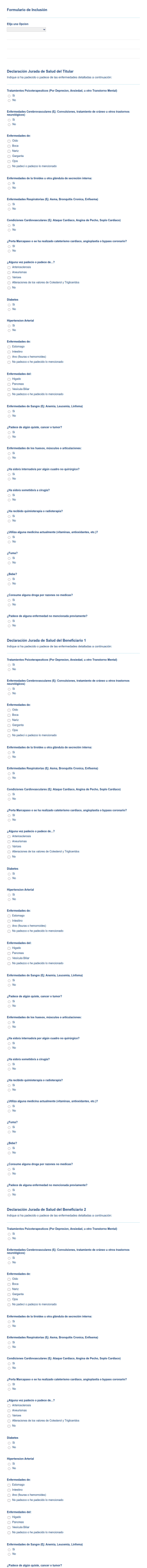 Formulario De Registro De Asistencia Médica