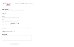 Formulário De Registro De Curso De Cinema Form Template