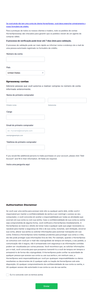 Formulário De Registro De Ecommerce