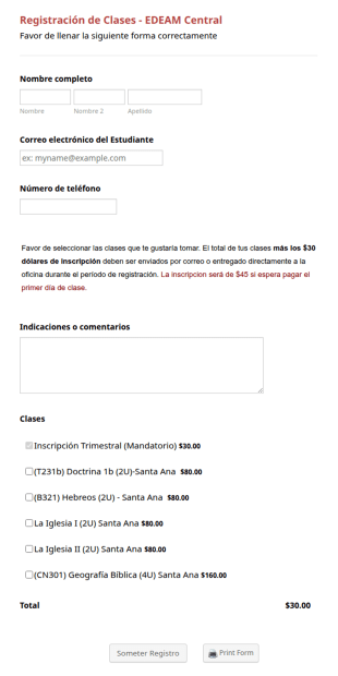 Formulario De Registro De Estudios De Teología