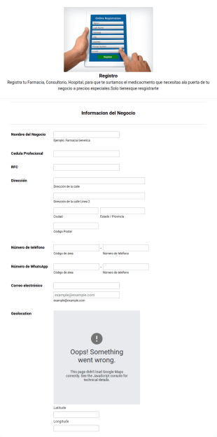 Formulario De Registro De Farmacias