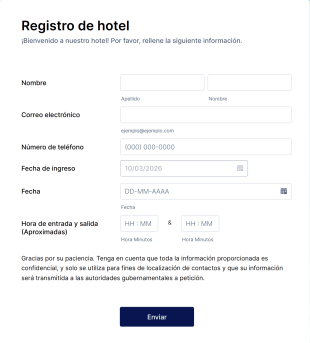 Formulario De Registro De Hotel