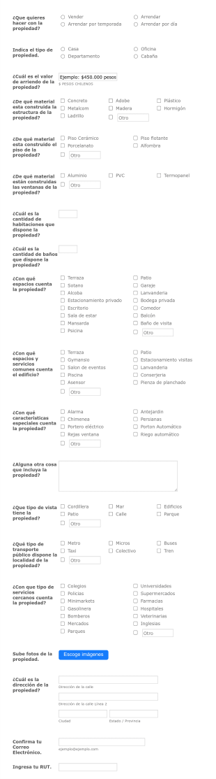 Formulario De Registro De Propiedades Form Template