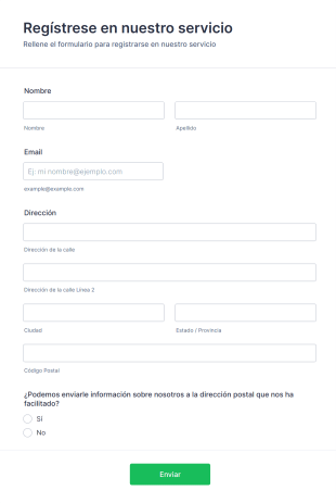 Formulario De Registros