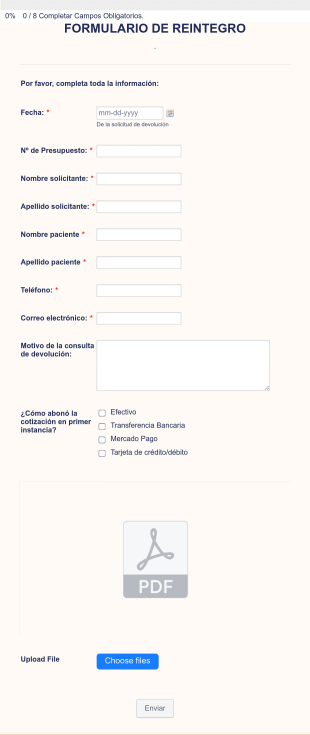Formulario De Reintegro Form Template