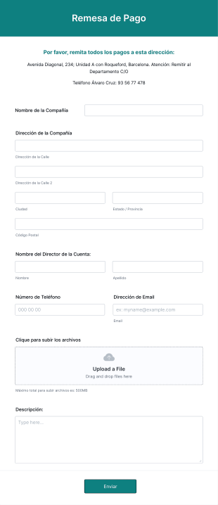 Formulario De Remesa De Pago Form Template
