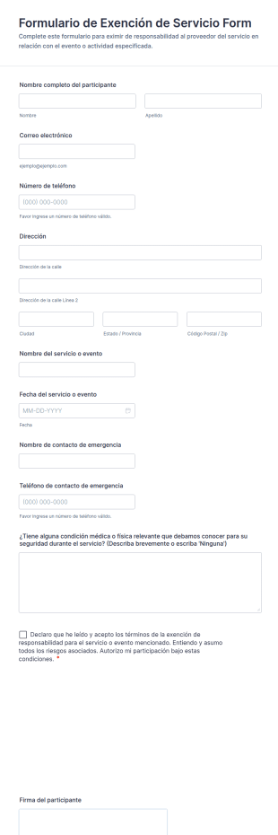 Formulario De Renuncia De Servicios Form Template