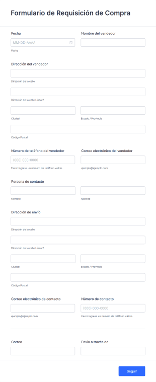 Formulario De Requisición De Compra