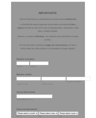 Formulario De Reserva De Alojamiento Para Evento