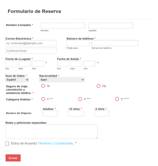 Formulario De Reserva (paquetes Excepto Egipto)