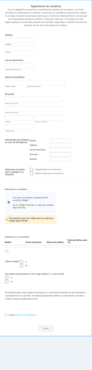 Formulario De Seguimiento De Contactos