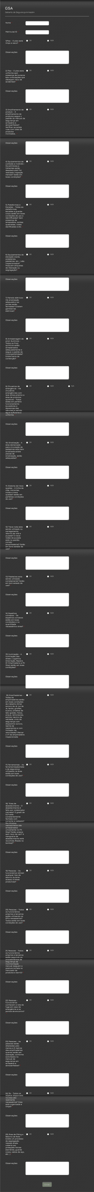 Formulário De Segurança De Trabalho Form Template