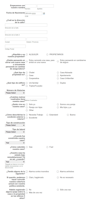 Formulario De Seguro Para Propietarios