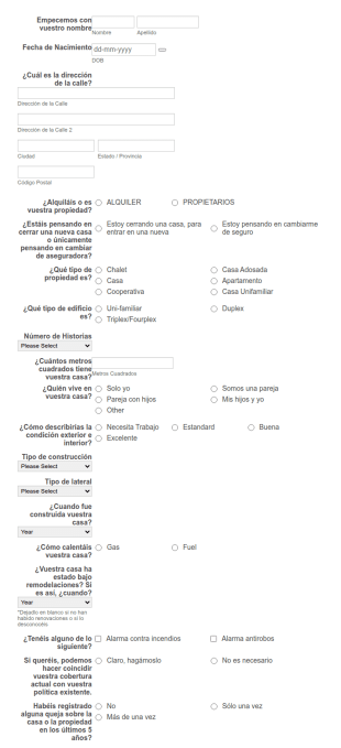 Formulario De Seguro Para Propietarios