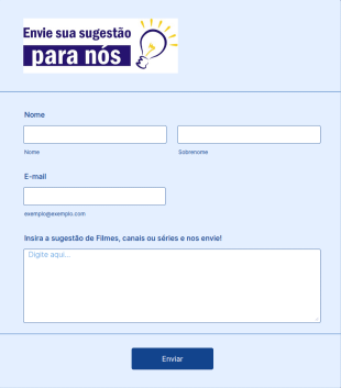 Formulário De Solicitação Canais, Filmes E Séries.